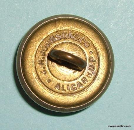 Indian Army ( Madras ) - Southern Province Mounted Rifles (SPMR) Medium Pattern White Metal Button — image 2