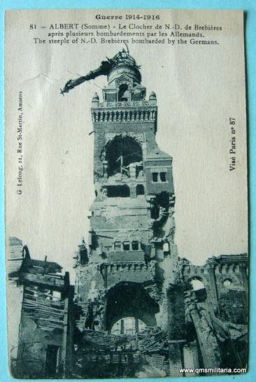 Pair of WW1 Postcards concerning the fate of Albert Cathedral — image 3