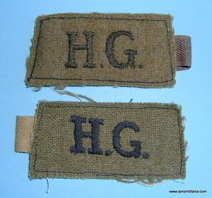WW2 Home Front - Scarce Home Guard Slip-on Embroidered Shoulder …
