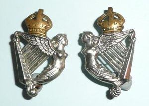 8th Royal Irish Hussars Matched Facing Pair of Bi-Metal Collar …