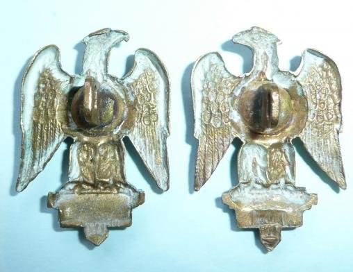 Royal Dragoons (1st Dragoons) Facing Pair of Bi-Metal Collar Badges — image 2