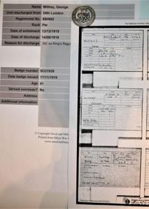 WW1 Silver War Badge (SWB) to Private George Withey, 34th …