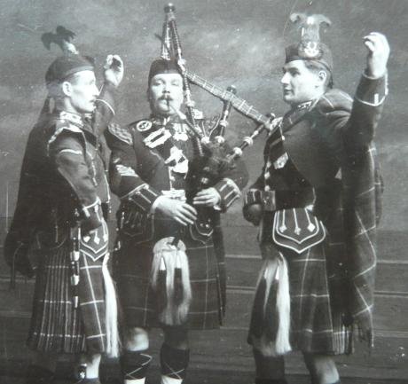 Post WW1 Real Photographic Gloss Black & White Postcard- Pipers and Dancers of the 1st Seaforth Highlanders — image 2