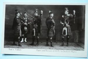 Post WW1 Real Photographic Gloss Black & White Postcard- Pipers …
