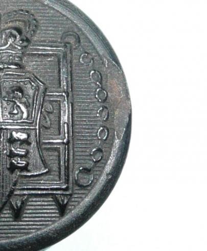 13th Queens Westminsters (Volunteer Rifle Corps (VRC)) Black Horn Large Pattern Button, QVC — image 2