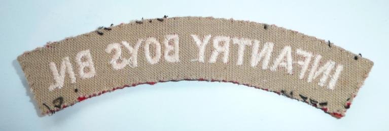 Infantry Boys Battalion Embroidered White on Red Felt Cloth Battledress Shoulder Title — image 3
