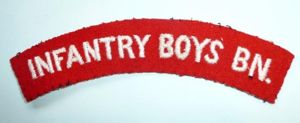 Infantry Boys Battalion Embroidered White on Red Felt Cloth Battledress …
