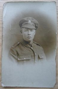 WW1 Original Portrait Postcard Royal Sussex Regiment - C. Jefferies