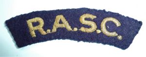 RASC (Royal Army Service Corps) Embroidered Yellow on Dark Blue …