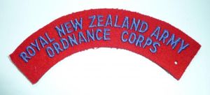 Royal New Zealand Army Ordnance Corps Embroidered Blue on Red …