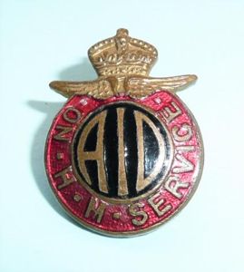 Aeronautical Inspection Directorate (AID) On HM Service Mini lapel badge …