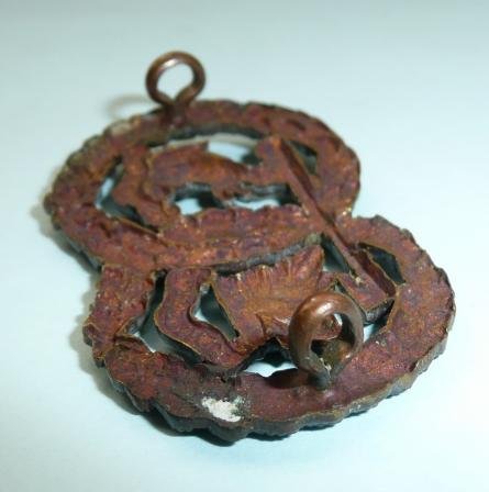 Argyll & Sutherland Highlanders (A&SH) Officers Die Struck OSD Bronze Collar Badge - Cats Tail Up — image 3