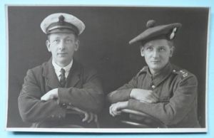 WW1 Original Portrait Postard RNAS / Royal Scots Fusilier