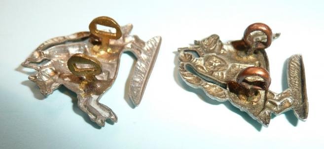 Fife & Forfar Yeomanry Facing Pair of White Metal Collar Badges — image 4