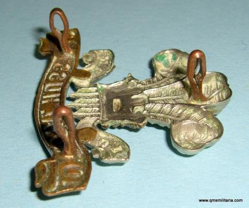 Victorian / Edwardian 10th ( Prince of Wales's Own Royal Regiment ) Hussars Other Ranks Bi-metal Cap Badge — image 3