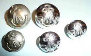 Set of Five Light Infantry White Metal / Silver Anodised …