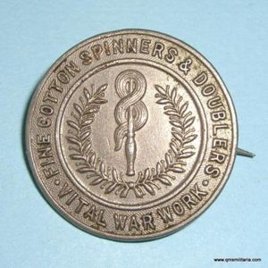 WW1 - Fine Cotton War Workers Lapel Pin Brooch Badge