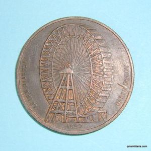 Historical Bronze Old Penny sized Medallion commemorating the Gigantic Wheel …