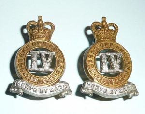 4th Queens Own Hussars Matching Pair of Bi-Metal Collar Badges …