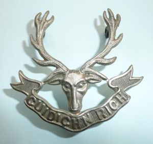 Seaforth Highlanders (72nd & 78th Highlanders) White Metal Glengarry Badge
