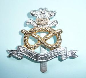 North Staffordshire Regiment aa Anodised Aluminium Cap Badge