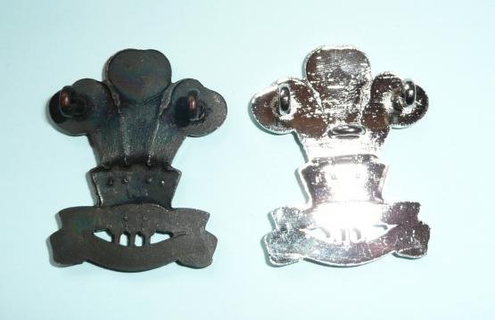 The Royal Welsh Regiment Pair of Officer's Metal Cap Badges — image 2