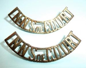 The Inns of Court Regiment Matched Pair of Brass Shoulder …