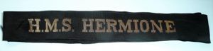 Royal Navy Ratings Cap Tally HMS Hermoine