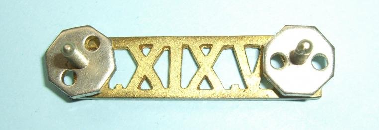 VX.XIXH 15th / 19th Hussars Officers Gilt Brass Shoulder Title as worn on the chainmail epaulettes — image 2