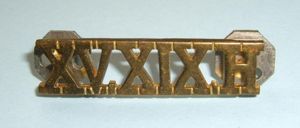 VX.XIXH 15th / 19th Hussars Officers Gilt Brass Shoulder Title …