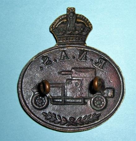 WW1 Royal Naval Air Service (RNAS) Armoured Car Section Collar / Lapel Badge — image 2