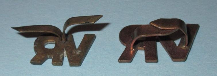 WW2 Royal Air Force ( RAF ) Volunteer Reserve ( RAFVR ) Brass Titles - 2 different sizes — image 4