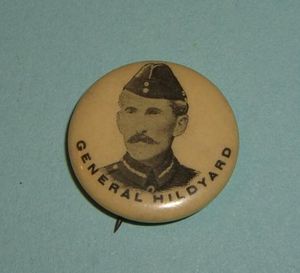 General Hildyard, Photographic Boer War Commemorative Celluloid Tin Tinnie Button …