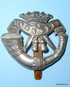 Duke of Cornwall 's Light Infantry DCLI White Metal Cap …