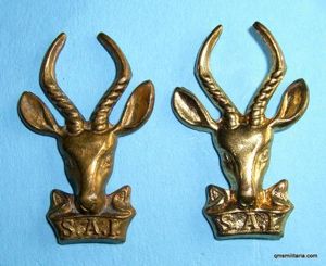 South African Infantry ( SAI ) collar badges pair