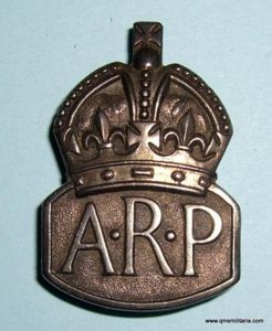 WW2 Home Front ARP Air Raid Precaution Hallmarked Silver Lapel …