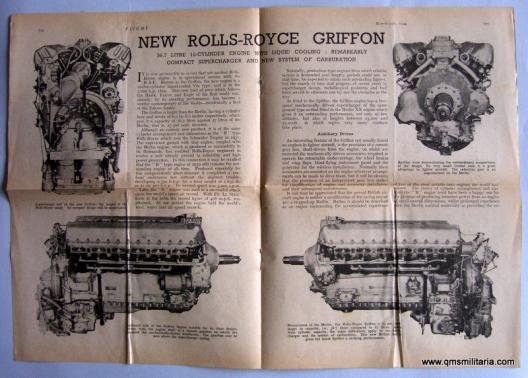 Article extracted from Flight Magazine March 1944 - New 36.7 litre 12 cyclinder Rolls Royce Griffon Engine as fitted in the Spitfire — image 2