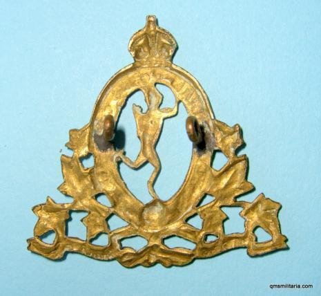 Royal Canadian Corps of Signals Brass Cap Badge — image 2