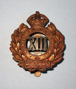 The 13th Hussars Other Ranks Bi-metal Cap Badge