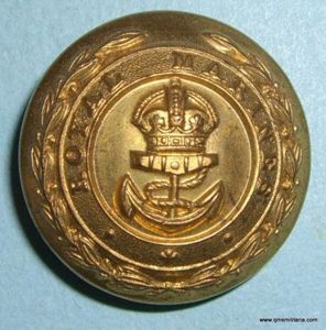 Royal Marine Officers High Gilt Large Pattern Button, King's Crown