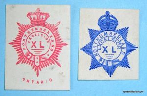 Pair of Paper Embossed Crests for the Canadian Northumberland Regiment …