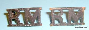 Royal Marines Pair of Bronzed Shoulder Titles