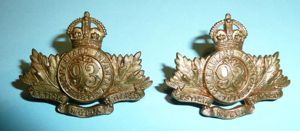 Canadian Militia - 93rd Cumberland Regiment Pair Collar Badges