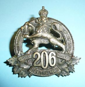 WW1 Canada - 206th (Canadien Francais) Battalion (CEF) Pickled Copper …