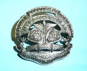 County Borough of Rotherham (Yorkshire) Special Constable Constabulary Police White …