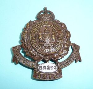WW1 Home Front Birmingham Special Constable Constabulary Police - 1916 …