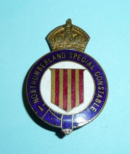 WW2 Northumberland Sergeants Special Constable Constabulary Police Gilt & Enamel …