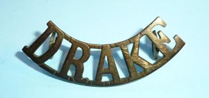 WW1 Royal Naval Division Drake Battalion Brass Shoulder Title