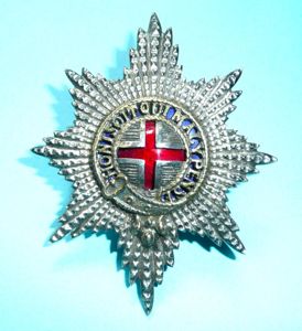 Coldstream Guards Officer's Silver Plated and Enamel Pouch Badge