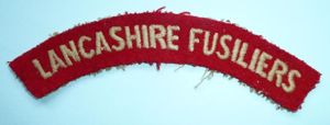 Cold War Lancashire Fusiliers Embroidered White on Red Felt Cloth …